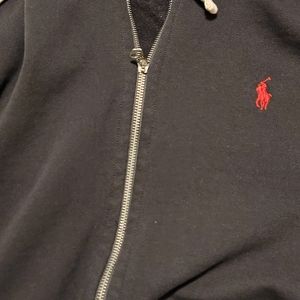 Black Polo Zip up hoodie L